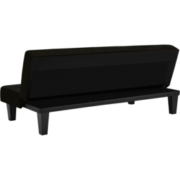 Dorel Kebo 3 Seater Black Velvet Futon Sofa Bed - Wilko - thumbnail 7