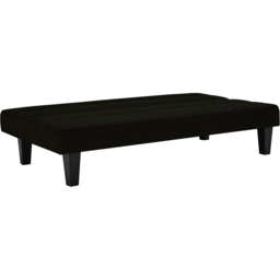 Dorel Kebo 3 Seater Black Velvet Futon Sofa Bed - Wilko - thumbnail 6