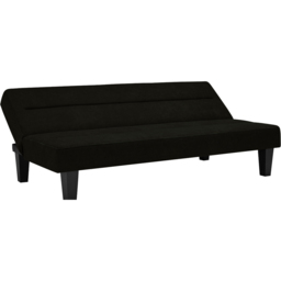 Dorel Kebo 3 Seater Black Velvet Futon Sofa Bed - Wilko - thumbnail 5