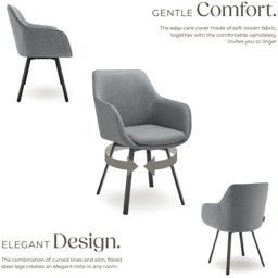 tectake Alicon Set of 2 Anthracite Dining Chair - Grey - Wilko - thumbnail 4