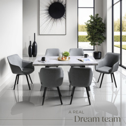 tectake Alicon Set of 2 Anthracite Dining Chair - Grey - Wilko - thumbnail 5