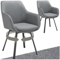 tectake Alicon Set of 2 Anthracite Dining Chair - Grey - Wilko - thumbnail 3