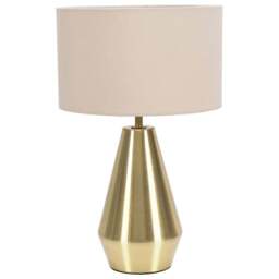ValueLights Jax Cream Shade Antique Brass Touch LED Table Lamp - Size: 41 x 25 x 25cm - Gold - Wilko