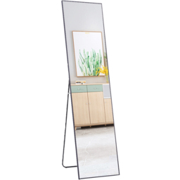 Living and Home Black Frame Modern Full Length Mirror 37 x 147cm - Size: 147 x 37cm - Wilko - thumbnail 4