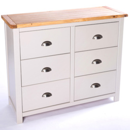 Cabinet Bits Argenta 6 Drawer Grey Chrome Cup Handle Chest of Drawers - Wilko - thumbnail 5