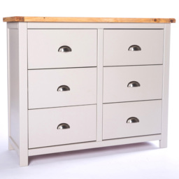 Cabinet Bits Argenta 6 Drawer Grey Chrome Cup Handle Chest of Drawers - Wilko - thumbnail 4