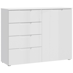 Florence Sienna Single Door 4 Drawer White High Gloss Cabinet - Furniture To Go - Wilko - thumbnail 3