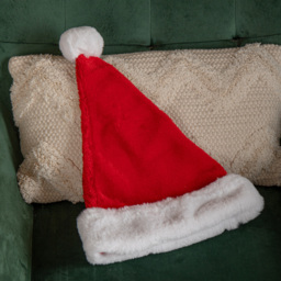 Samuel Alexander Red and White Soft Traditional Christmas Santa Hat - Size: 30 x 43.2 x 7cm - Red / White - Wilko - thumbnail 4