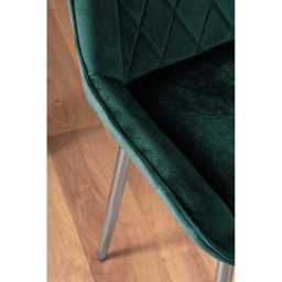 Furniturebox Cesano Set of 2 Green and Chrome Velvet Dining Chair - Wilko - thumbnail 7