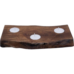 Marco Paul Wooden Tealight Candle Holder - Size: 20 x 20 x 10cm - White - Wilko