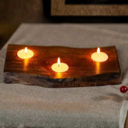 Marco Paul Wooden Tealight Candle Holder - Size: 20 x 20 x 10cm - White - Wilko - thumbnail 3