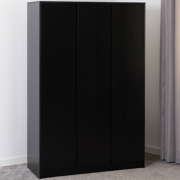 Seconique Malvern 3 Door Black Wardrobe - Wilko