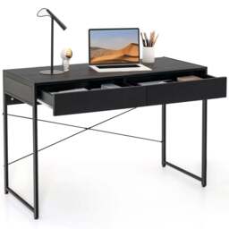Costway 2 Drawer Computer Desk Black - Size: 119.4 x 58.4 x 12.7cm - Wilko - thumbnail 4