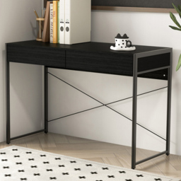 Costway 2 Drawer Computer Desk Black - Size: 119.4 x 58.4 x 12.7cm - Wilko - thumbnail 1