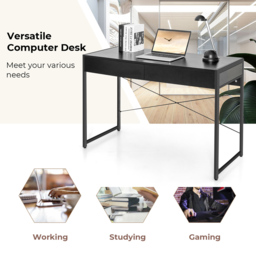 Costway 2 Drawer Computer Desk Black - Size: 119.4 x 58.4 x 12.7cm - Wilko - thumbnail 6