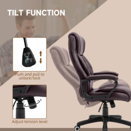 Portland Brown PU Leather Swivel Executive Office Chair - Size: 64 x 74 x 120cm - Wilko - thumbnail 4