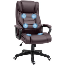 Portland Brown PU Leather Swivel Executive Office Chair - Size: 64 x 74 x 120cm - Wilko - thumbnail 3