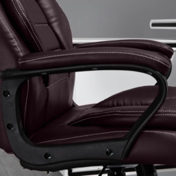 Portland Brown PU Leather Swivel Executive Office Chair - Size: 64 x 74 x 120cm - Wilko - thumbnail 7