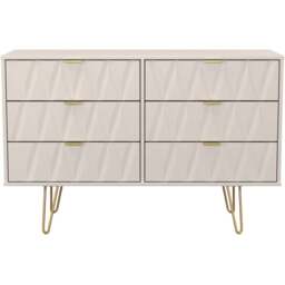 Crowndale Diamond 6 Drawer Kashmir Matt Wide Chest of Drawers Ready Assembled - Wilko - thumbnail 4