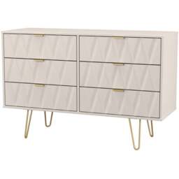 Crowndale Diamond 6 Drawer Kashmir Matt Wide Chest of Drawers Ready Assembled - Wilko - thumbnail 3