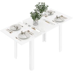 HOMCOM 6 Seater High Gloss White Extendable Dining Table - Wilko - thumbnail 3
