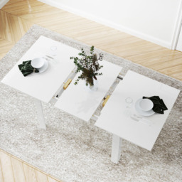 HOMCOM 6 Seater High Gloss White Extendable Dining Table - Wilko - thumbnail 5