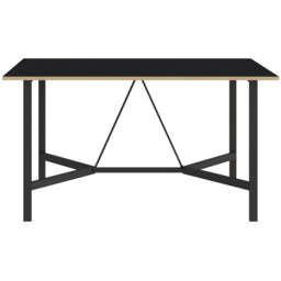 Decortie Dalma Black Wooden Dining Table with Black Metal Legs - Size: 75.5 x 140 x 80cm - Multi - Wilko - thumbnail 3