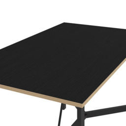 Decortie Dalma Black Wooden Dining Table with Black Metal Legs - Size: 75.5 x 140 x 80cm - Multi - Wilko - thumbnail 4