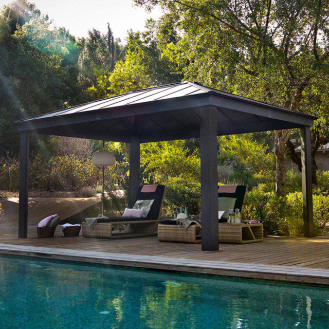 Palram Canopia Dallas 3.6 x 4.8m Grey Gazebo - Size: 207.5 x 360 x 483cm - Wilko - image 1