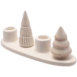 The Seasonal Gift Co. Christmas Tree Taper Candle Tray - Size: 9.5 x 21 x 7cm - White - Wilko - thumbnail 5
