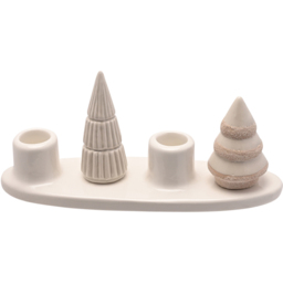 The Seasonal Gift Co. Christmas Tree Taper Candle Tray - Size: 9.5 x 21 x 7cm - White - Wilko - thumbnail 4