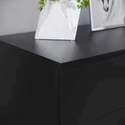 Vida Designs Riano 4 Drawer Black Unique Anti Bowing Chest of Drawers with Metal Handles - Wilko - thumbnail 4