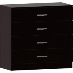 Vida Designs Riano 4 Drawer Black Unique Anti Bowing Chest of Drawers with Metal Handles - Wilko - thumbnail 3