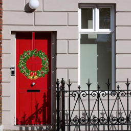 Shatchi Red Metal Wreath Hanger Green - Size: 39 x 1.5 x 30cm - Wilko - thumbnail 3