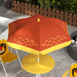 Outsunny Kids Lion Bistro Set with Parasol - Size: 2 Seater - Yellow - Wilko - thumbnail 4
