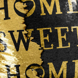Velosso Home Sweet Home Mermaid Black and Gold Filled Cushion 43 x 43cm - Multi - Wilko - thumbnail 3