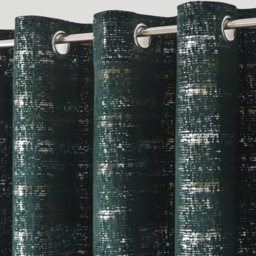 Intimates Warwick Green Metallic Velvet Eyelet Curtains 168 x 223cm - Size: W 168 x D 223cm - Wilko - thumbnail 4