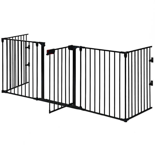 Costway Black 5 Panel Baby Safety Playpen Fireplace Barrier Gate Room Divider - Size: 81.3 x 71.1 x 17.78cm - Wilko - image 1