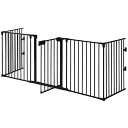 Costway Black 5 Panel Baby Safety Playpen Fireplace Barrier Gate Room Divider - Size: 81.3 x 71.1 x 17.78cm - Wilko
