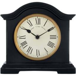 Acctim Falkenburg Distressed Black Mantel Clock 17cm - Size: 6 x 20 x 17cm - Wilko
