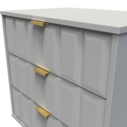 Crowndale Cube 3 Drawer Dusk Grey Chest of Drawers Ready Assembled - Wilko - thumbnail 6