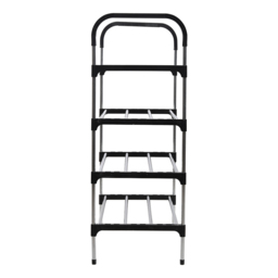 4 Tiers Shoe Rack Storage Rack - Size: 81 x 56 x 26cm - Silver + Black - Living and Home - Wilko - thumbnail 5