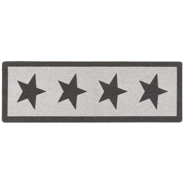 My Mat Charcoal Star Stain Resistant Runner 67 x 200cm - grey - Wilko - image 1