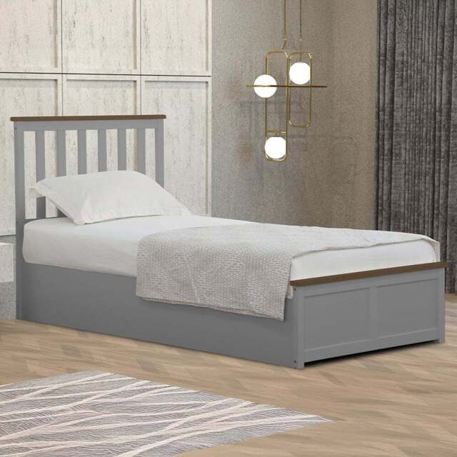 Comfy Living Single Grey Gas Lift Ottoman Bed - Wilko - image 1