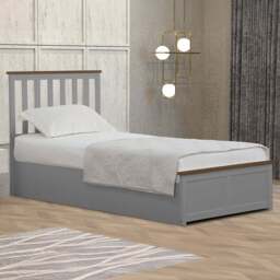 Comfy Living Single Grey Gas Lift Ottoman Bed - Wilko - thumbnail 1