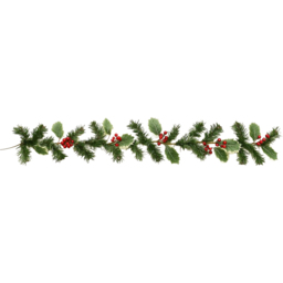 Marco Paul Warm White LED Berry and Leaf Garland 2m - Size: 20 x 20 x 10cm - Multicoloured - Wilko