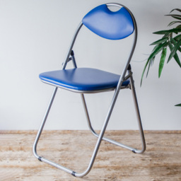 Harbour Housewares Set of 6 Blue and Silver Foldable Padded Chair - Wilko - thumbnail 1