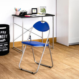 Harbour Housewares Set of 6 Blue and Silver Foldable Padded Chair - Wilko - thumbnail 5
