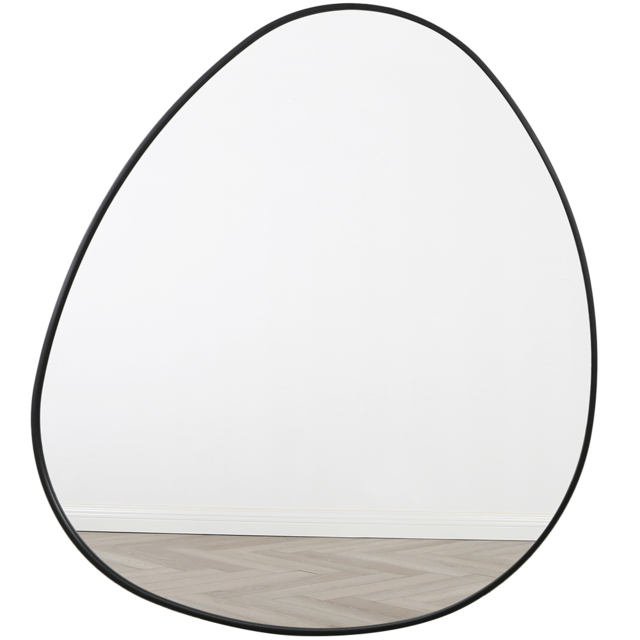 Anax Black Framed Pebble Wall Mirror 110 x 90cm - Home Garden Direct - Wilko - image 1
