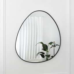 Anax Black Framed Pebble Wall Mirror 110 x 90cm - Home Garden Direct - Wilko - thumbnail 4